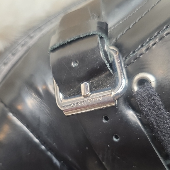 AllSaints Donita Black Leather Combat Boots - Picture 5 of 9